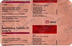 Vertin 24 Tablet: Uses, Side-effects, Price, Dosage & More Info - PharmEasy