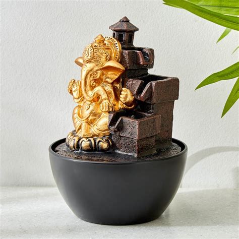 Buy Alpine Bona Polyresin Ganesha Water Fountain - 13x19.3cm from Home ...