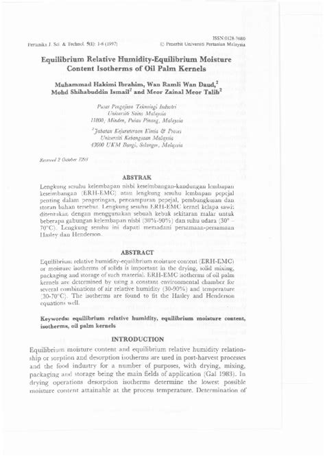 Image result for Equilibrium Relative Humidity