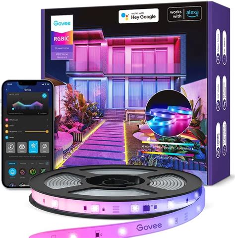 Buy Govee WiFi Outdoor LED Strip Lights Waterproof, 32.8ft RGBIC LED ...