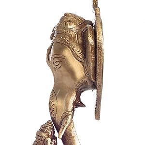 Buy eCraftIndia Dancing Ganesha Brass Religious Wall Hanging Deepak ...