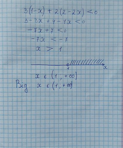 Розв'яжіть нерівність: 3(1-x)+2(2-2x)