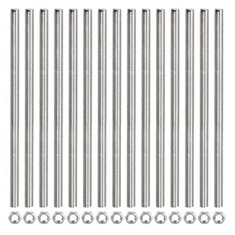 MECCANIXITY 15 Pack M5 x 350mm Fully Threaded Rod with 15 Pack Hex Nuts ...