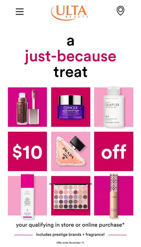 Ulta: $10 of $10 purchases (targeted, includes prestige brands, ends on ...