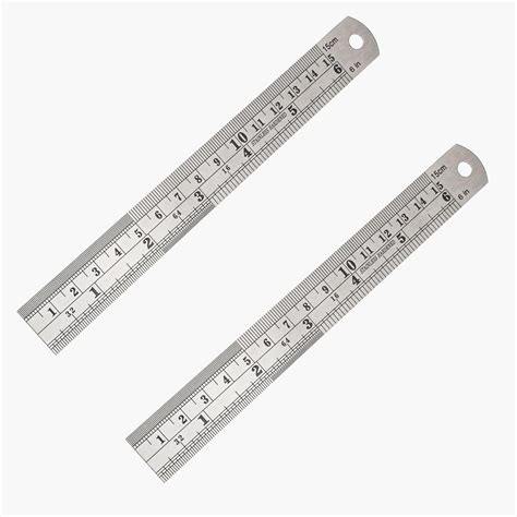 Zotemo Stainless Steel Rulers, 6 Inch Metal Ruler Kit, 15 cm Long ...