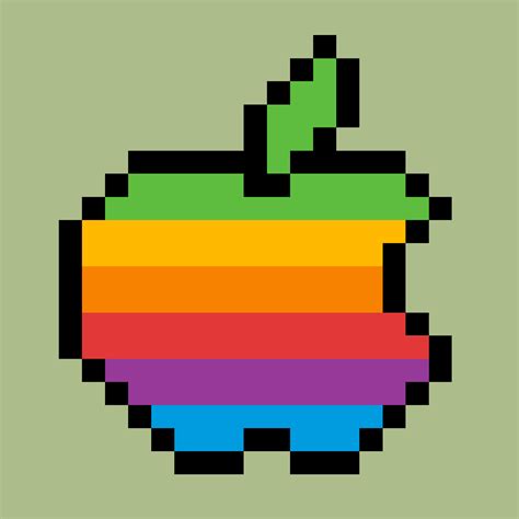 Rainbow Apple Logo Pixel