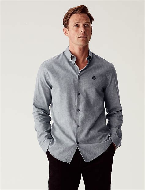 Buy Brushed Cotton Rich Twill Shirt at Marks & Spencer