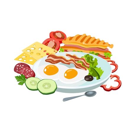 Przykładowe śniadanie z farmy świeżego talerza z jajkiem sadzonym i ...