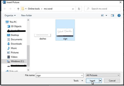 Microsoft Word Tutorial Insert Signature 的图像结果