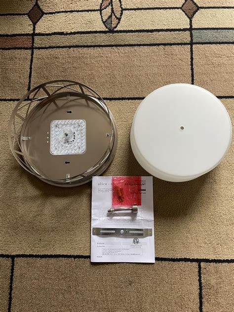 allen + roth Hilton 1 -Light 14-in Brushed Nickel Integrated LED Flush ...