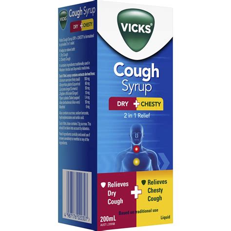 Vicks Cough Syrup Dry & Chesty 200ml | Woolworths