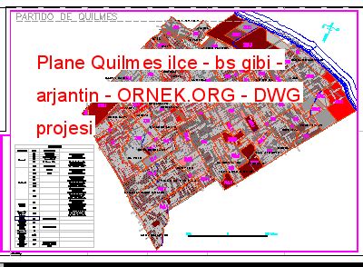 Plane Quilmes ilçe - bs gibi - arjantin dwg projesi - Autocad Projeler
