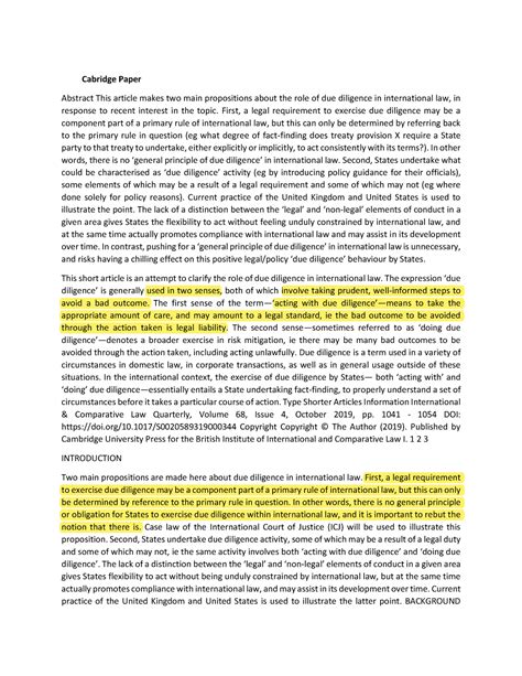 Research paper on Dolus Specialis - Cabridge Paper Abstract This ...