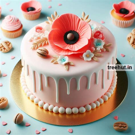 Poppy Flower Cake Decoration Ideas, Memorial Day Cake Ideas