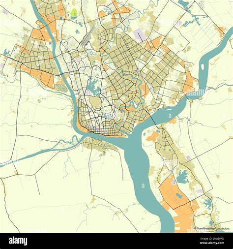Vector city map of Yangon, Myanmar (Burma Stock Vector Image & Art - Alamy