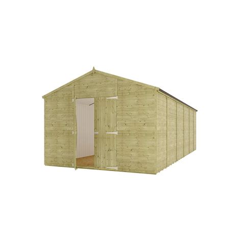 Buy 24 x 10 Pressure Treated Modular Hobbyist Apex Central Double Door ...
