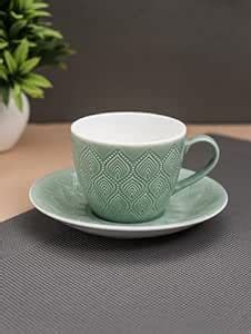 JCPL Fine Ceramic Printed Cup & Saucer Set of 12 (6 Cups + 6 Saucers ...