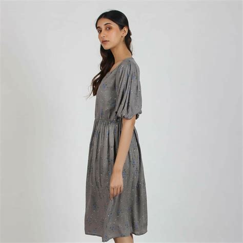 Modal Tier Dress - Smoky | Upcycled Modal Tier Dress - Smoky – REFASH