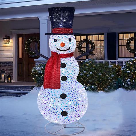 Amazon.com: 4 FT Lighted Snowman Outdoor Christmas Decorations, 120LED ...