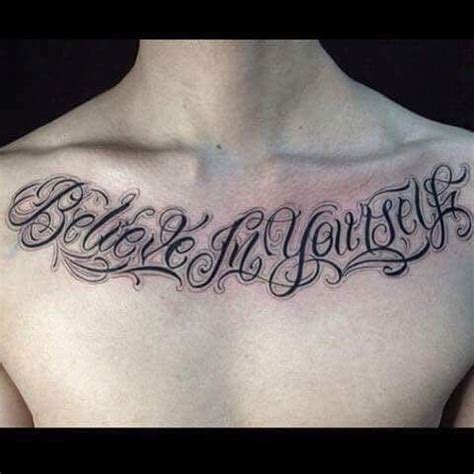 Pinterest | Chest tattoo lettering, Chest tattoo writing, Chest tattoo ...