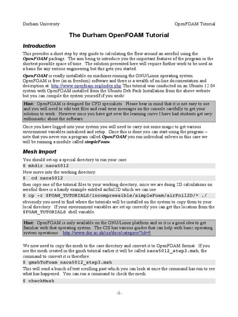 Image result for OpenFOAM Tutorial PDF