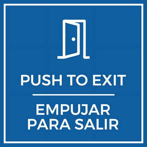 Signs ByLITA Square Push To Exit Door or Wall Sign | Spanish Bilingual ...