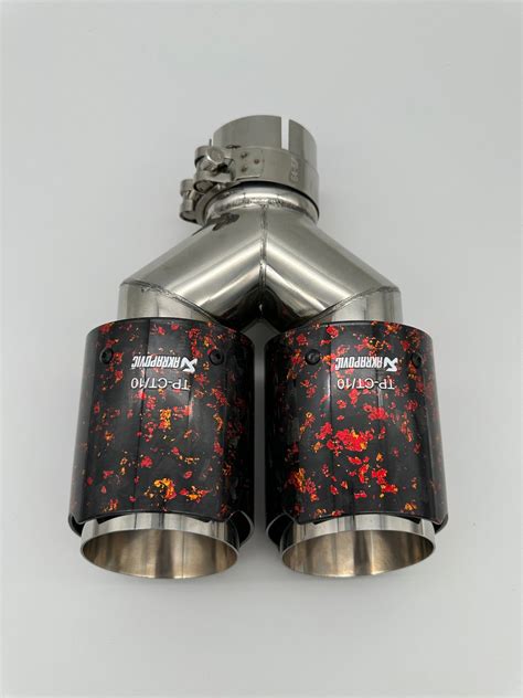 Akrapovic dual tip with red flakes – Esperer Motors