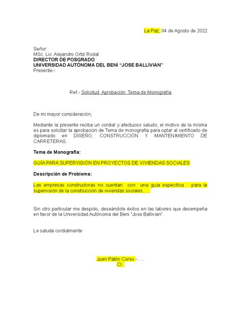 Modelos De Carta De Solicitud De Trabajo