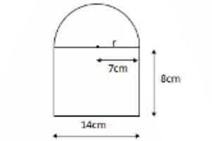 Find the area of the figure. 189 sq.cm 198 sq.cm 216 sq.cm 266 sq.cm ...