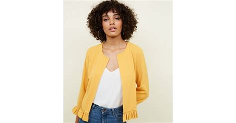 Mustard Frill Hem Jacket | New Look