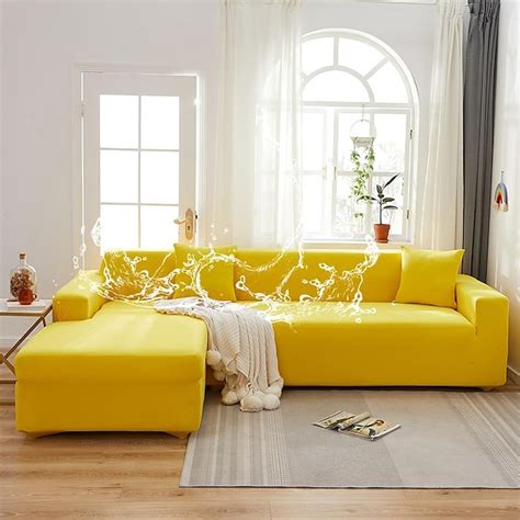 WaterProof Sofa Cover Stretch Slipcovers Soft Durable Burgundy Red ...