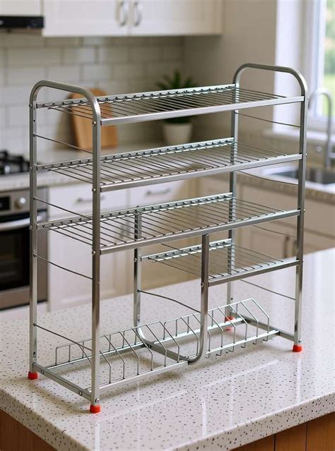 Daaduji Creations / Stainless Steel 5 Shelf Wall Mount Kitchen Utensils ...