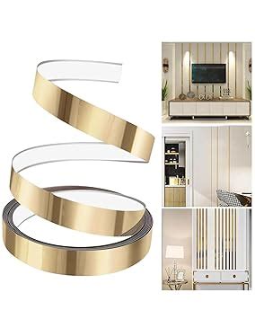 Golden Strips for Wall, 50 Meters Golden Tape for Wall Decoration ...