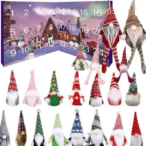 Christmas 24 Days Advent Calendar with Collectible Gnome Dolls ...