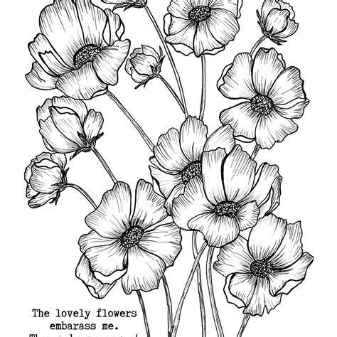 Buy Emily Dickinson Classic Literary Quote Print With Minimalist Flower ...