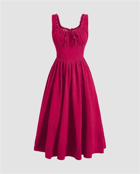Solid Ruched Bust Dress In Hot Pink - Littlebox India