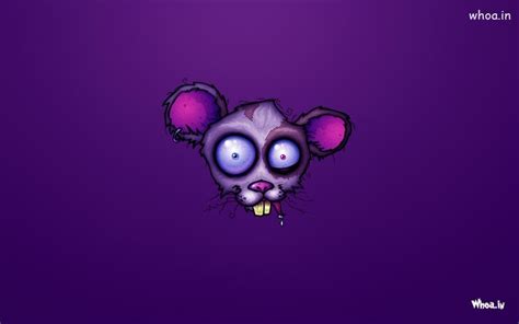 Crazy Mouse Face With Blue Background Funny Wallpaper