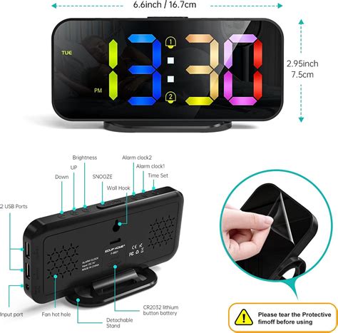 Buy EDUP LOVE Digital Alarm Clocks, LED Electronic Clock, Snooze Mode ...