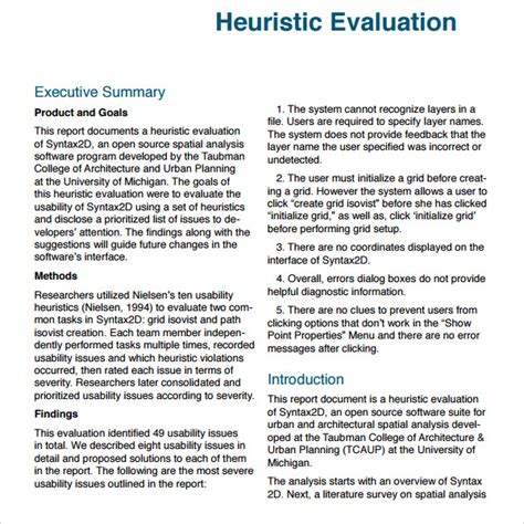 Image result for Heuristic Evaluation Report Example