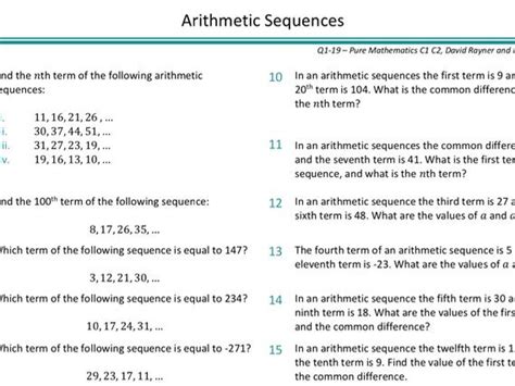 Arithmetic Sequence Grade 7 的图像结果