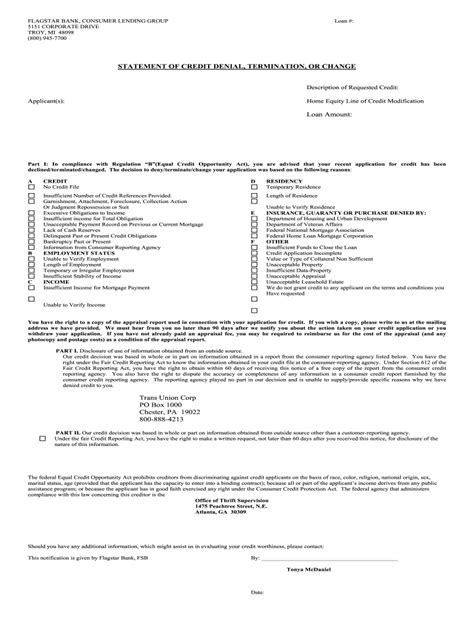 Mortgage Denial Letter - Fill Online, Printable, Fillable, Blank ...