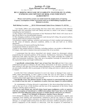 Fillable Online Mechanical Bull Waiver Minor - bthejourneyocbbnetb Fax ...