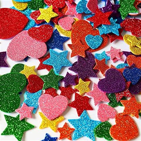E Shopping ® Mixed Shaped Glitter Stickers EVA Foam Self Adhesive ...