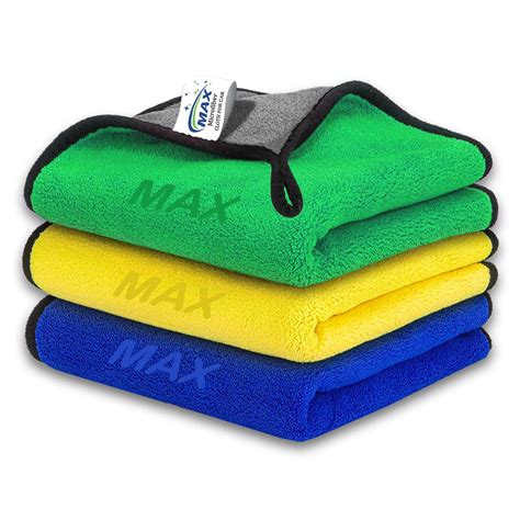 MAX Microfiber Cloth for Car Cleaning (800 GSM, Pack of 3, 30x40 cm ...