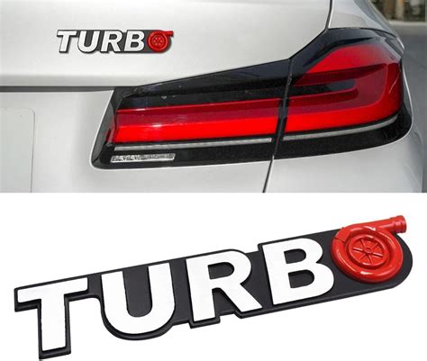 SEMAPHORE® 3D Turbo Large Emblem Fender Hood Auto Car Trunk Metal Badge ...