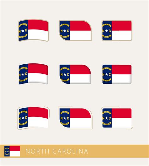 Vector flags of North Carolina, collection of North Carolina flags ...