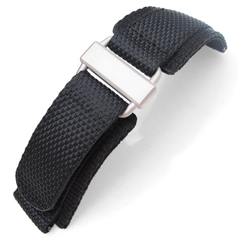 22mm MiLTAT Honeycomb Black Nylon Velcro Fastener Watch Strap ...