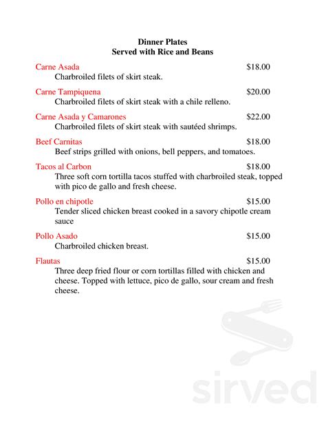 Bandido Mexican Grill menu in Redmond, Washington, USA