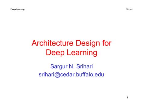 6.4 Architecture Design - Srihari srihari@cedar.buffalo Topics ...
