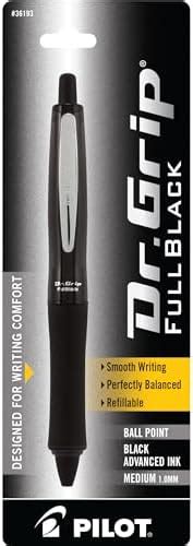 Pilot Dr. Grip FullBlack Retractable Ball Point Pen, Medium Point ...